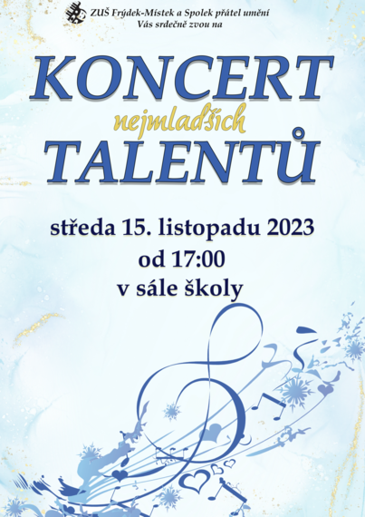 Plakát koncert nejmladších talentů