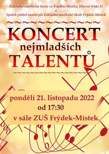 Plakát na koncert nejmladších talentů